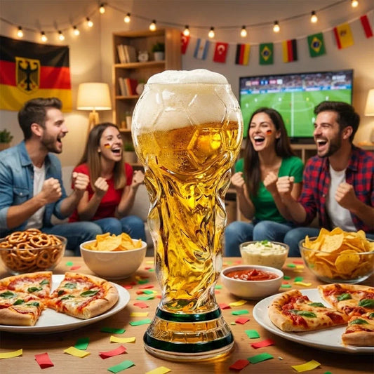Golden Trophy Beer Glass™ – Soccer Fan Edition