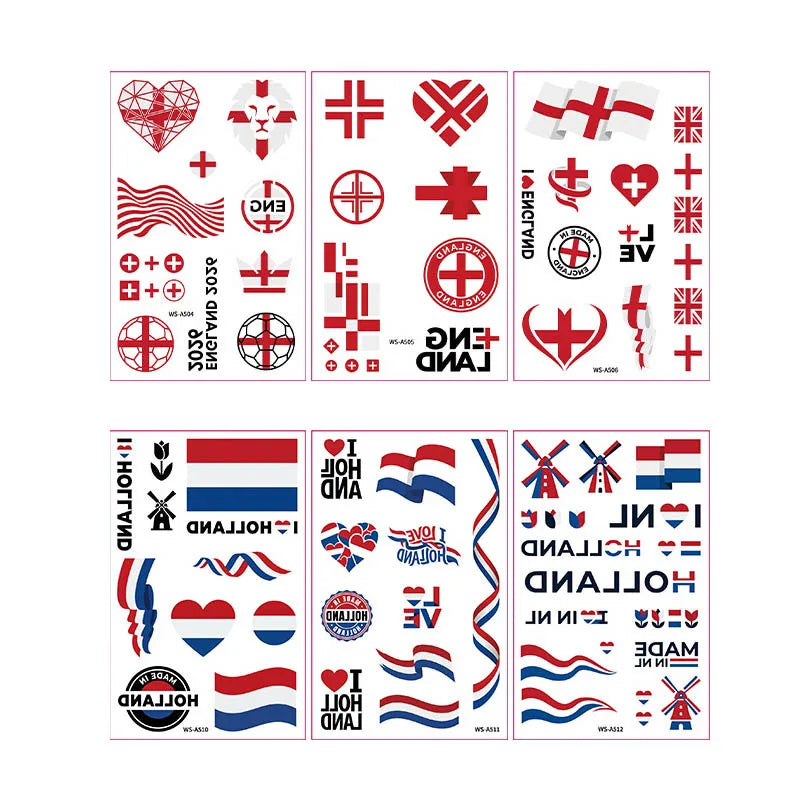 Fan Flag Tattoo Stickers™ – Match Day Edition