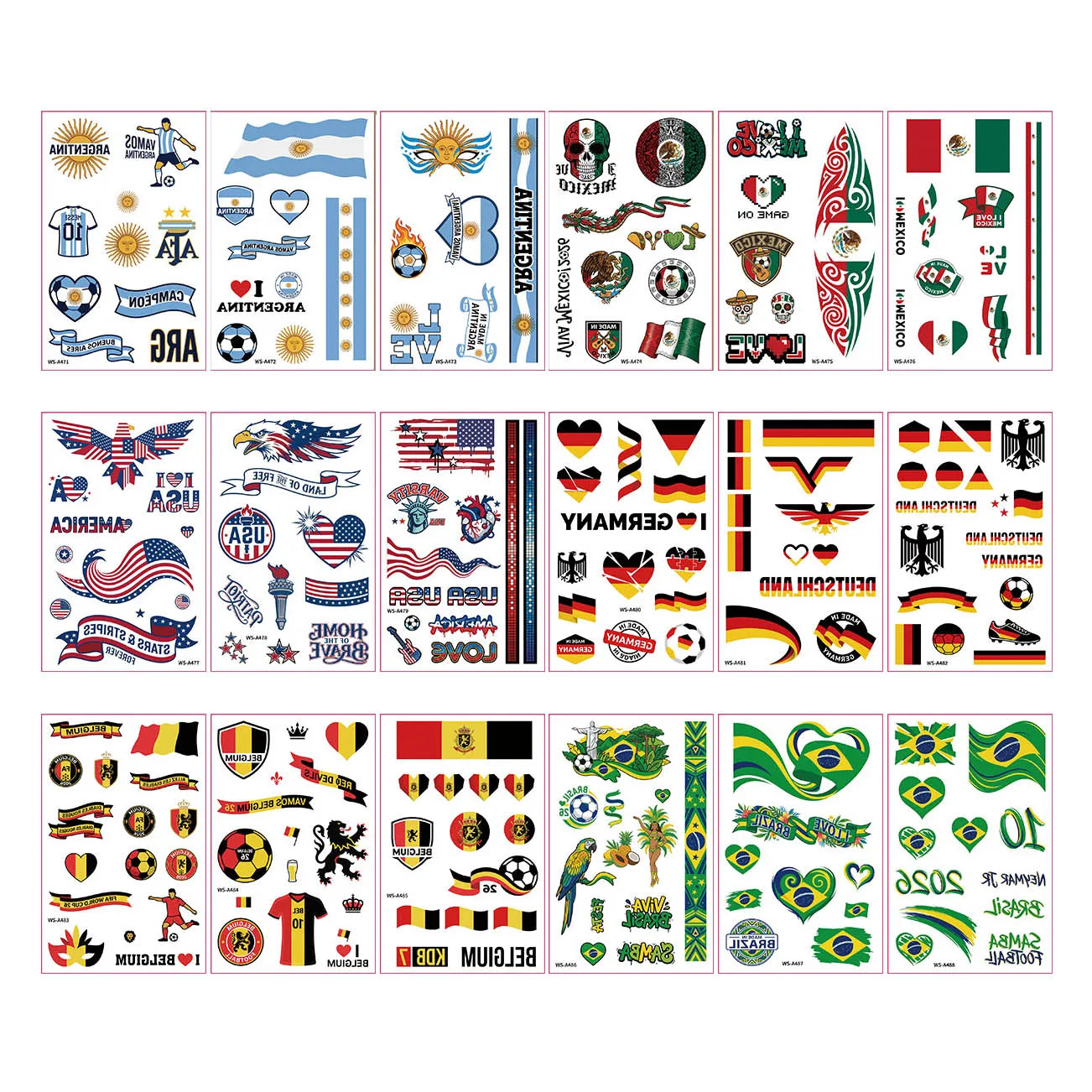 Fan Flag Tattoo Stickers™ – Match Day Edition