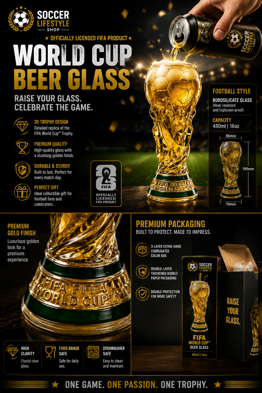 Hercules Trophy Beer Glass™ – Game Night Edition